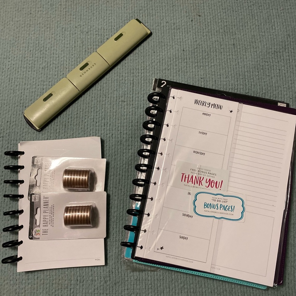 Spiral bound planner starter set